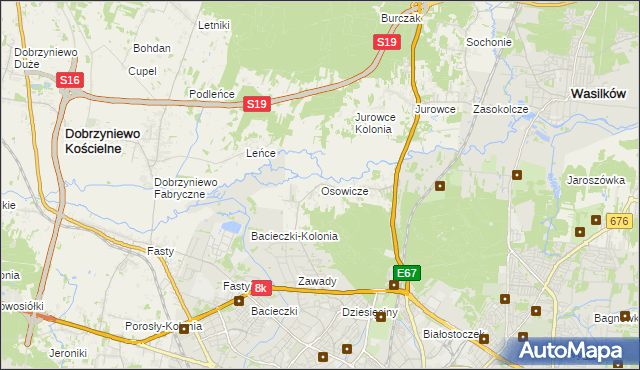 mapa Osowicze, Osowicze na mapie Targeo
