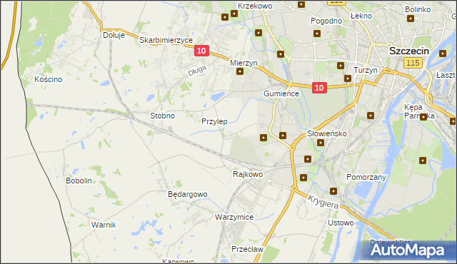 mapa Ostoja gmina Kołbaskowo, Ostoja gmina Kołbaskowo na mapie Targeo