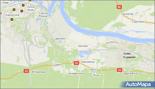 mapa Otorowo gmina Solec Kujawski, Otorowo gmina Solec Kujawski na mapie Targeo