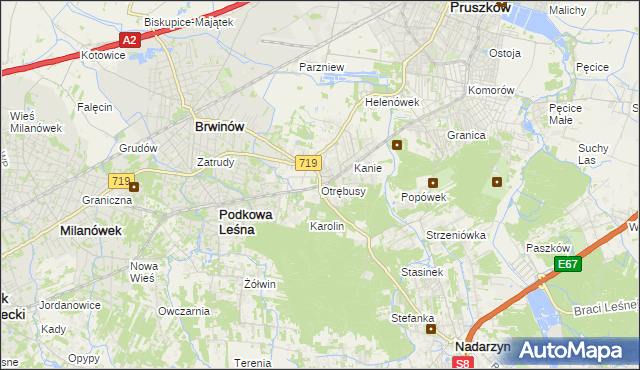 mapa Otrębusy, Otrębusy na mapie Targeo