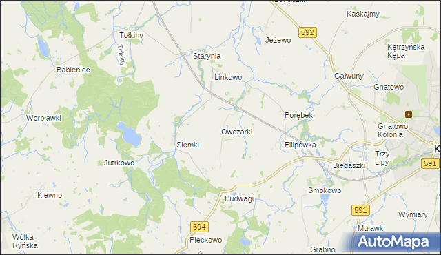 mapa Owczarki gmina Kętrzyn, Owczarki gmina Kętrzyn na mapie Targeo