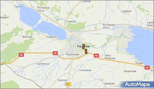 mapa Paczków powiat nyski, Paczków powiat nyski na mapie Targeo