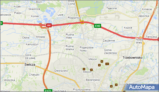 mapa Pogwizdów Nowy, Pogwizdów Nowy na mapie Targeo