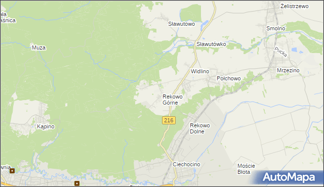 mapa Rekowo Górne, Rekowo Górne na mapie Targeo