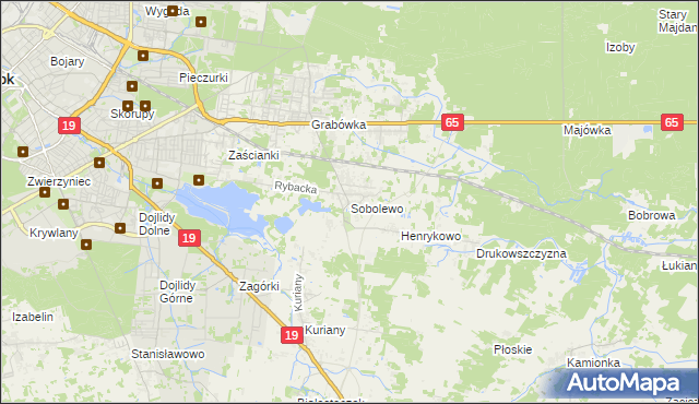 mapa Sobolewo gmina Supraśl, Sobolewo gmina Supraśl na mapie Targeo