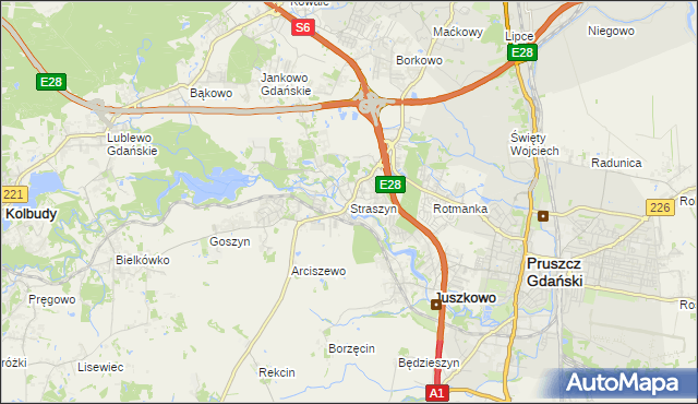 mapa Straszyn, Straszyn na mapie Targeo