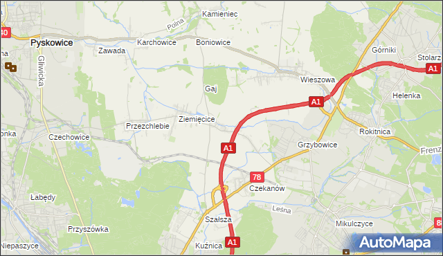 mapa Świętoszowice, Świętoszowice na mapie Targeo