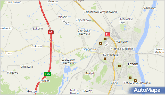 mapa Szpęgawa, Szpęgawa na mapie Targeo