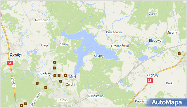 mapa Szypry, Szypry na mapie Targeo