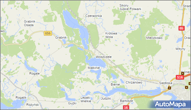 mapa Woszczele, Woszczele na mapie Targeo