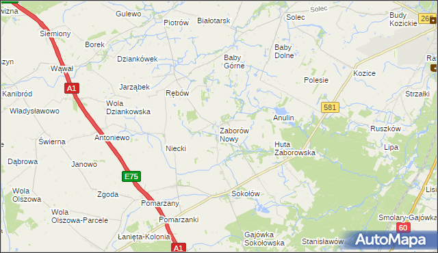 mapa Zaborów Nowy, Zaborów Nowy na mapie Targeo