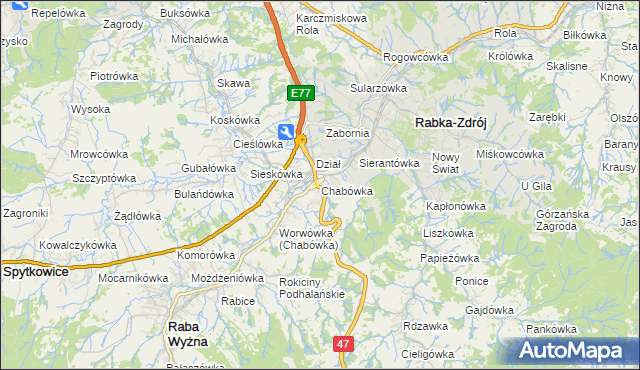 mapa Chabówka, Chabówka na mapie Targeo