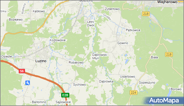 mapa Dąbrowski Młyn, Dąbrowski Młyn na mapie Targeo