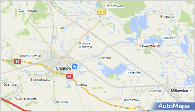 mapa Goliszów, Goliszów na mapie Targeo