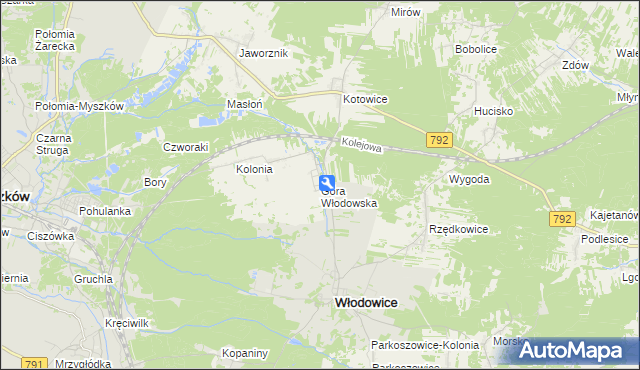 mapa Góra Włodowska, Góra Włodowska na mapie Targeo