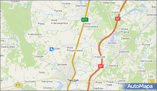 mapa Grzędy gmina Tarczyn, Grzędy gmina Tarczyn na mapie Targeo