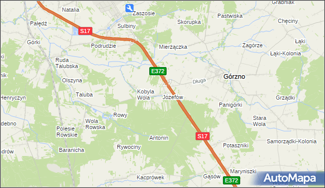 mapa Józefów gmina Górzno, Józefów gmina Górzno na mapie Targeo