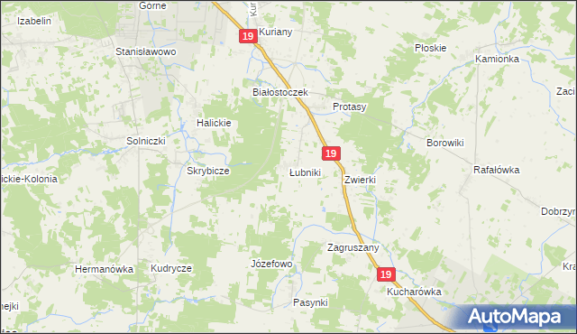 mapa Łubniki, Łubniki na mapie Targeo