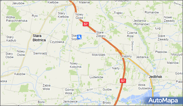 mapa Mokrosęk, Mokrosęk na mapie Targeo