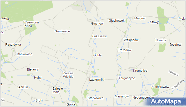 mapa Ochla, Ochla na mapie Targeo