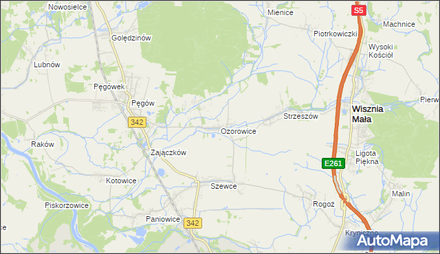 mapa Ozorowice, Ozorowice na mapie Targeo