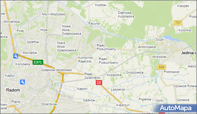 mapa Rajec Poduchowny, Rajec Poduchowny na mapie Targeo