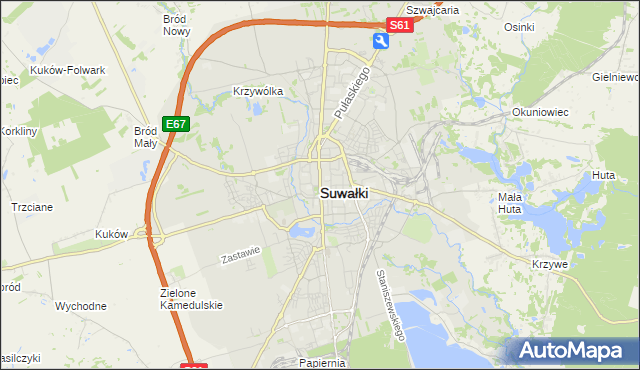 mapa Suwałk, Suwałki na mapie Targeo