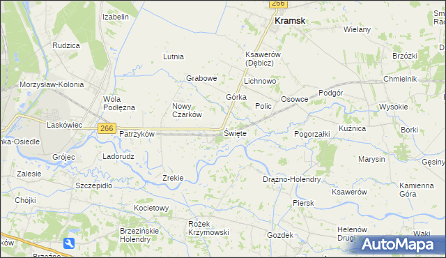 mapa Święte gmina Kramsk, Święte gmina Kramsk na mapie Targeo