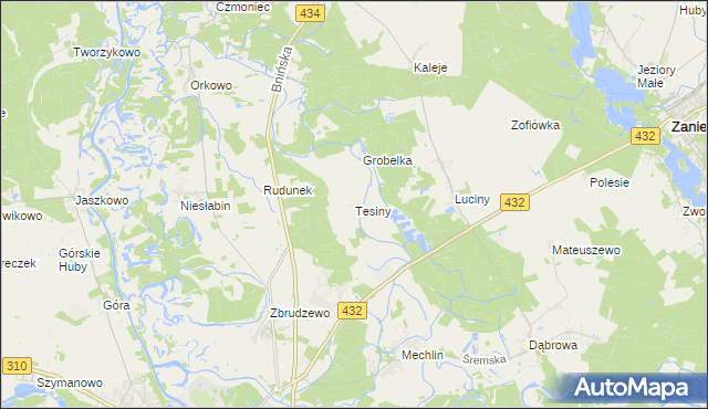 mapa Tesiny, Tesiny na mapie Targeo