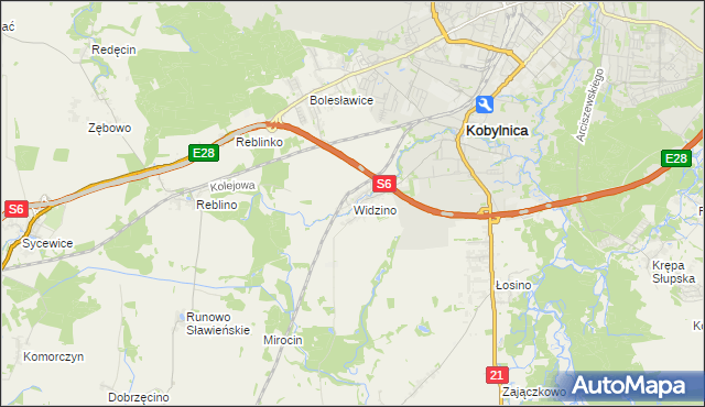 mapa Widzino, Widzino na mapie Targeo