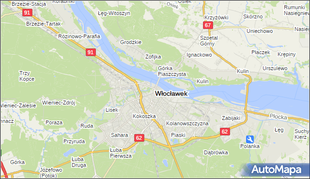 mapa Włocławka, Włocławek na mapie Targeo