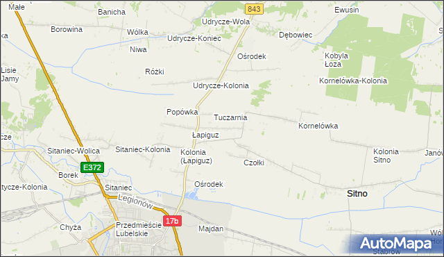 mapa Borowina Sitaniecka, Borowina Sitaniecka na mapie Targeo