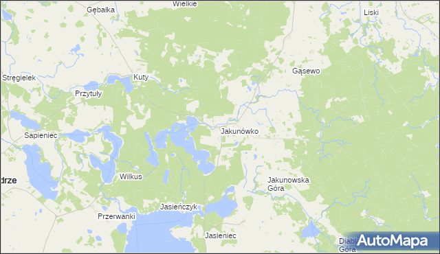 mapa Jakunówko, Jakunówko na mapie Targeo