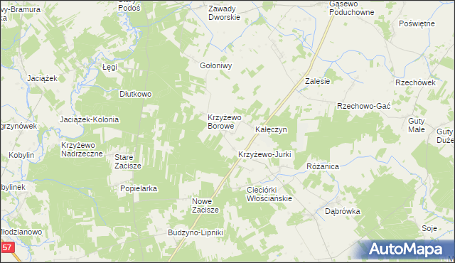 mapa Krzyżewo-Marki, Krzyżewo-Marki na mapie Targeo