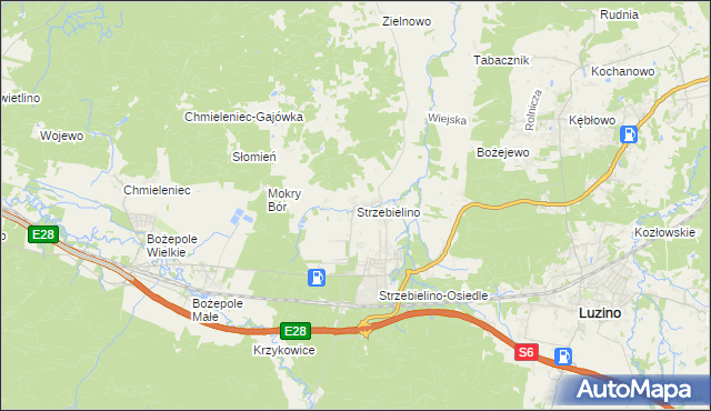 mapa Strzebielino, Strzebielino na mapie Targeo