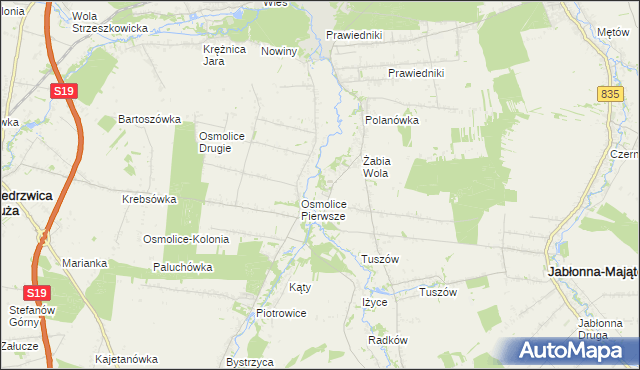 mapa Pszczela Wola, Pszczela Wola na mapie Targeo