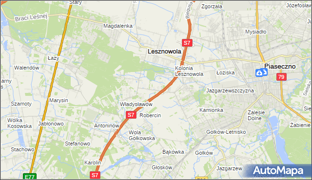 mapa Wilcza Góra gmina Lesznowola, Wilcza Góra gmina Lesznowola na mapie Targeo