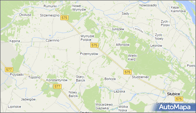 mapa Budy gmina Słubice, Budy gmina Słubice na mapie Targeo