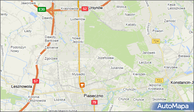 mapa Józefosław, Józefosław na mapie Targeo