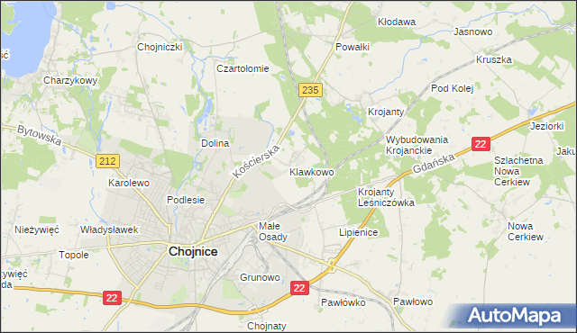 mapa Klawkowo, Klawkowo na mapie Targeo