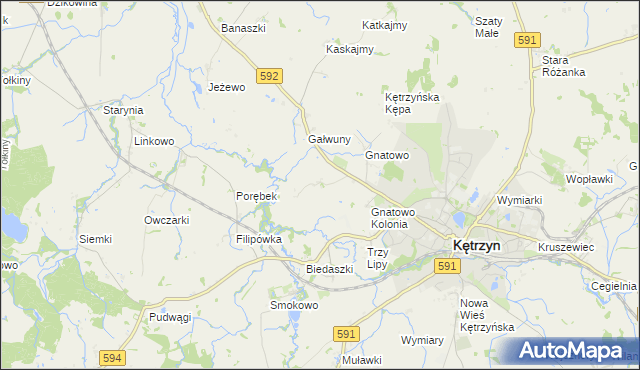 mapa Marszewo gmina Kętrzyn, Marszewo gmina Kętrzyn na mapie Targeo