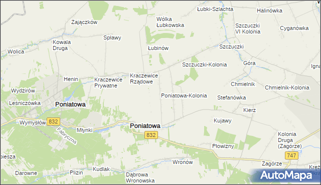 mapa Poniatowa-Kolonia, Poniatowa-Kolonia na mapie Targeo