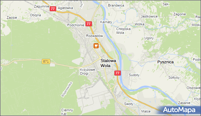 mapa Stalowa Wola, Stalowa Wola na mapie Targeo