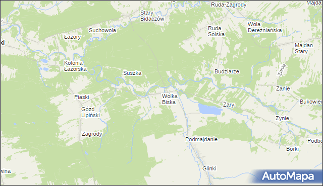 mapa Wólka Biska, Wólka Biska na mapie Targeo