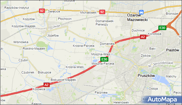 mapa Moszna-Wieś, Moszna-Wieś na mapie Targeo