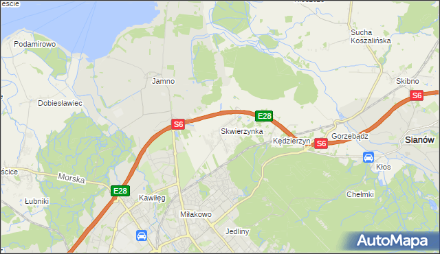 mapa Skwierzynka, Skwierzynka na mapie Targeo