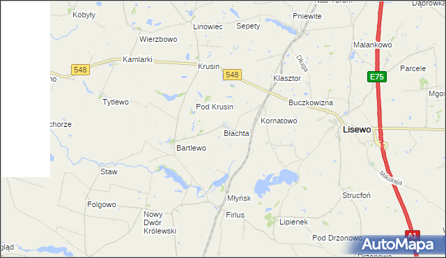 mapa Błachta, Błachta na mapie Targeo