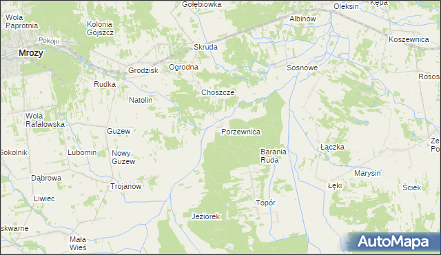 mapa Porzewnica, Porzewnica na mapie Targeo