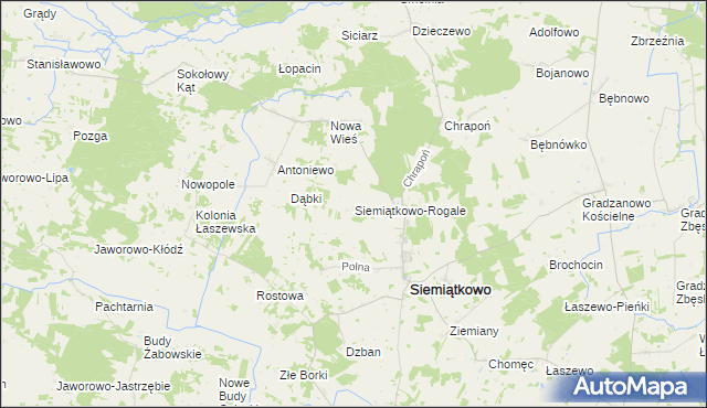 mapa Siemiątkowo-Rogale, Siemiątkowo-Rogale na mapie Targeo