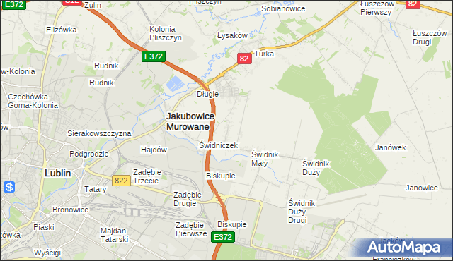 mapa Biskupie-Kolonia gmina Wólka, Biskupie-Kolonia gmina Wólka na mapie Targeo